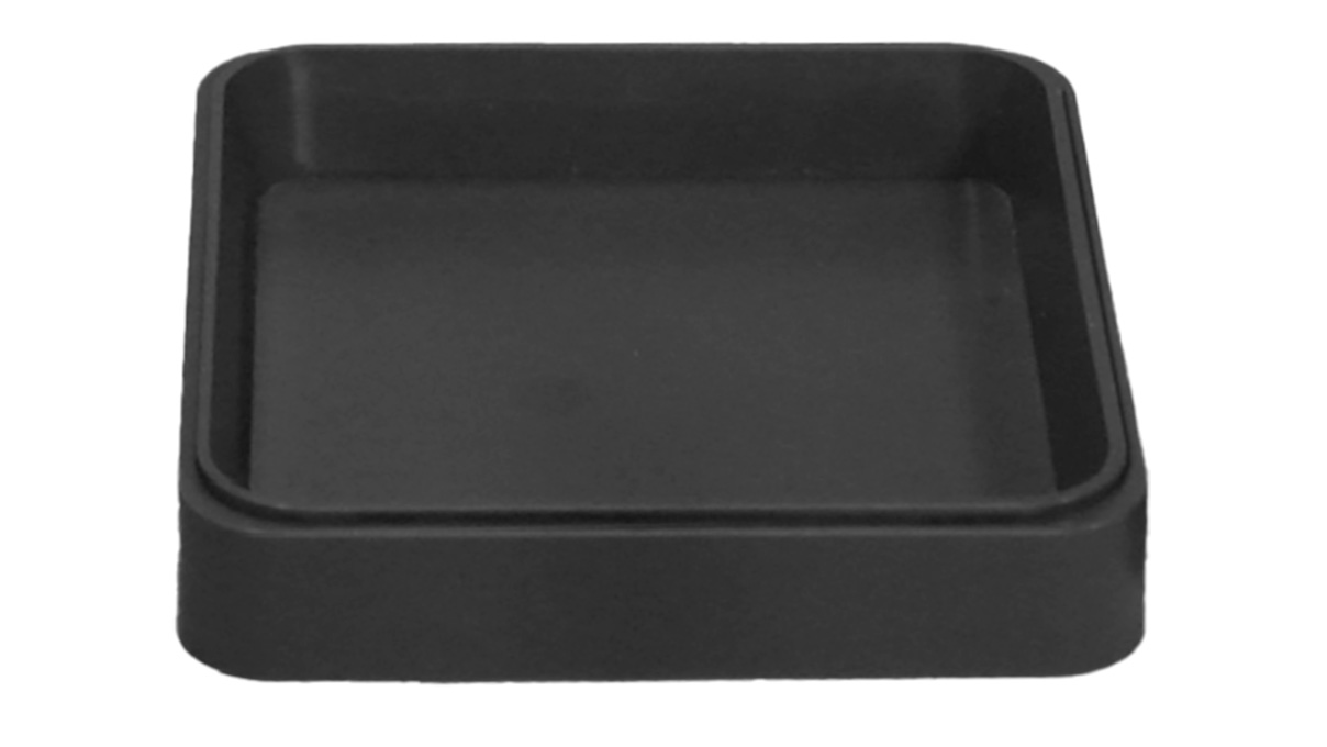 Bergeon 2378 C N Square tray made of synthetic material, acid-resistant, black, 50 x 50 x 10 mm