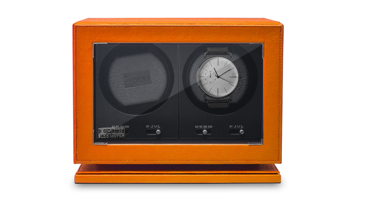 BLDC-B02 horlogeopwinder voor 2 horloges, oranje