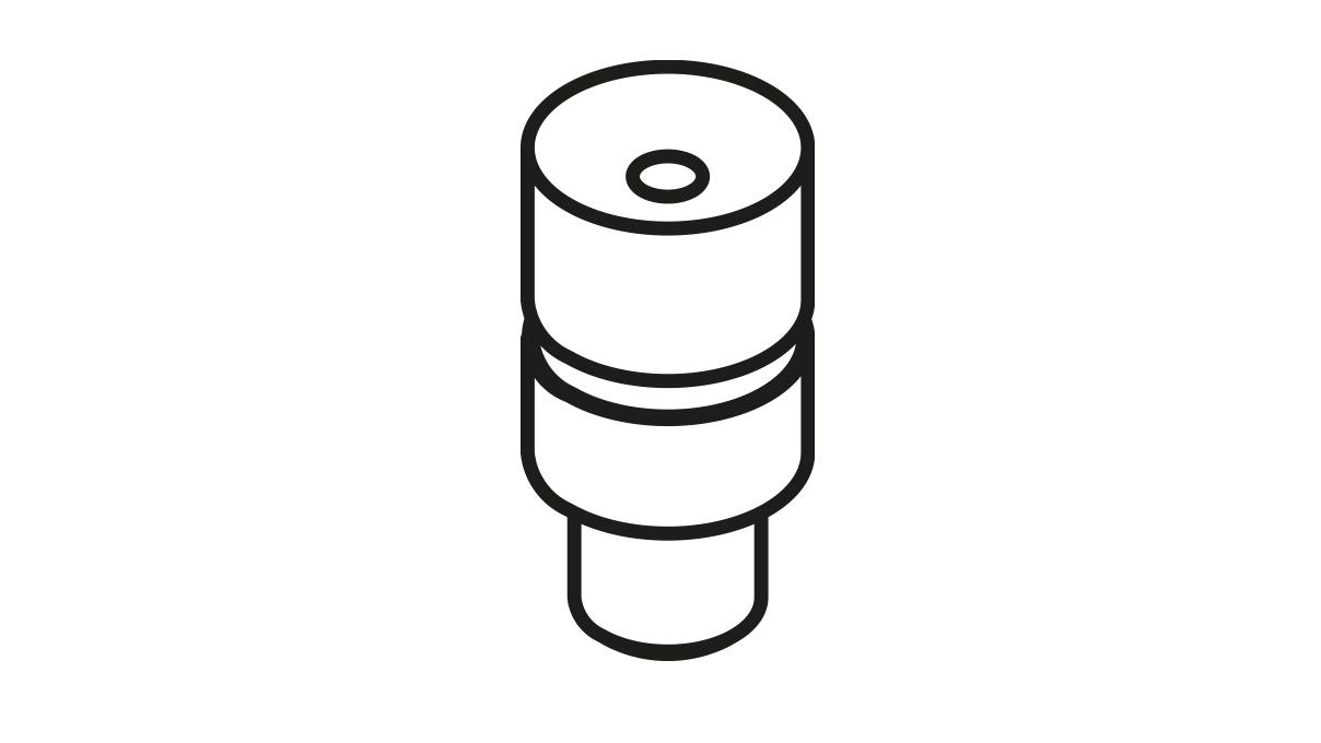 Bergeon 15285-T18 Stake, curved, hollowed and drill, Ø 6 mm, Inner-Ø 1,5 mm, hardened steel