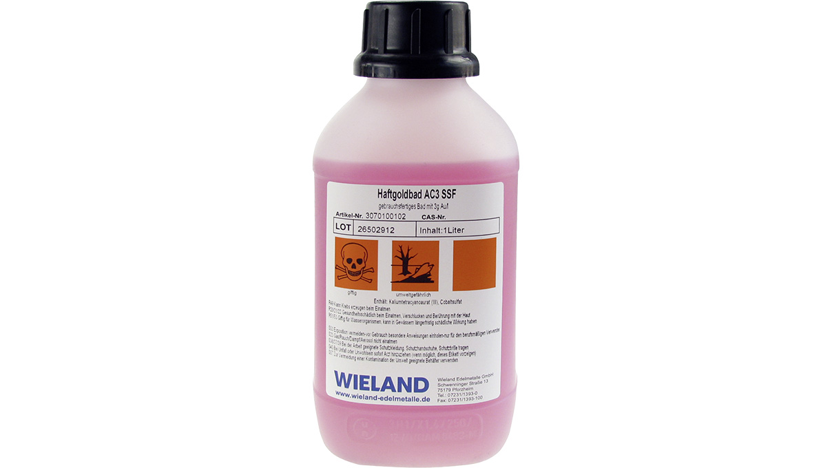 Wilaplat Hechtgoudbad AC3 SSF, sterk zuur, 3 g Au/l, gebruiksklaar, 1 l