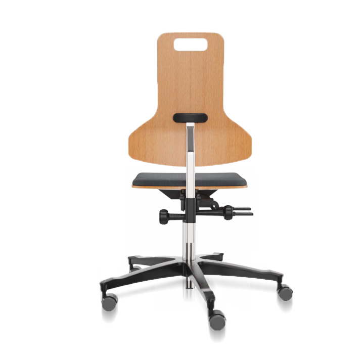 Dauphin swivel chair with wooden frame, fabric seat upholstery, seat height 48-64 cm, balance mechanism. manual seat tilt up to -12
°