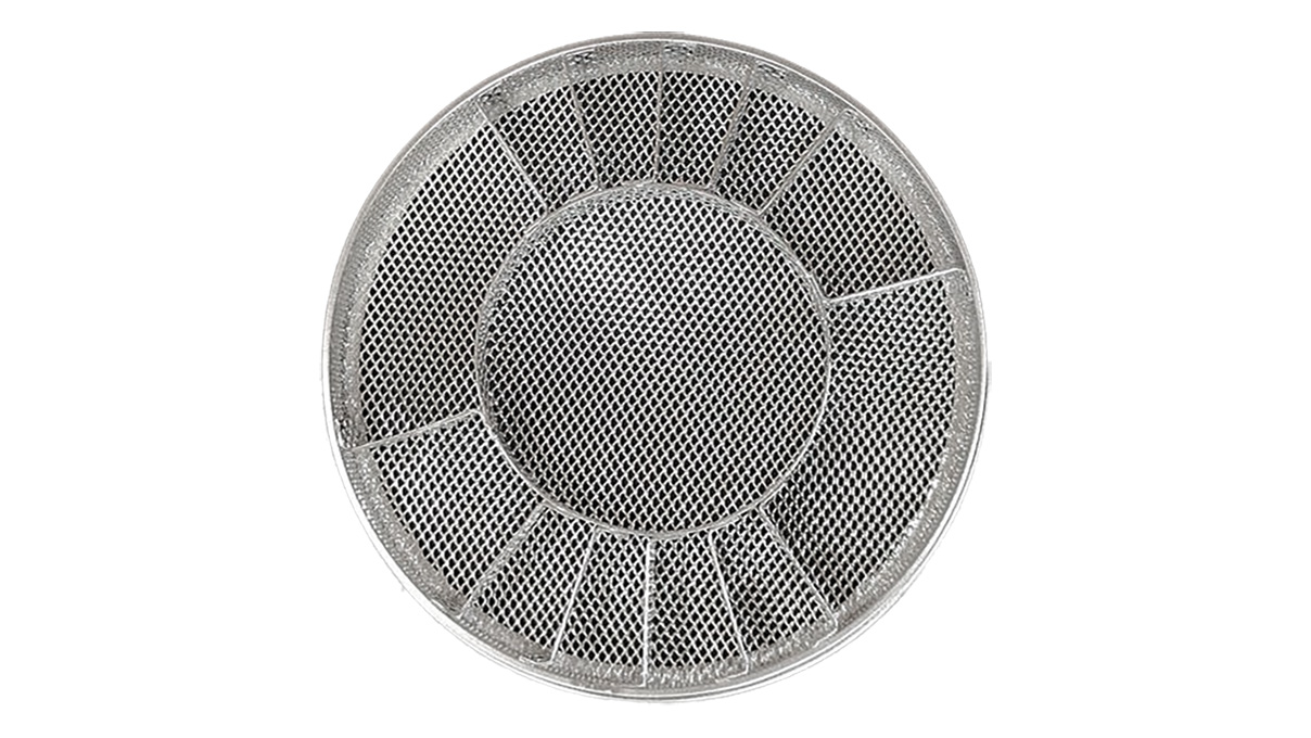 Panier, acier inoxydable, hauteur 12 mm, Ø 80 mm, électropoli, empilable, 13 séparations