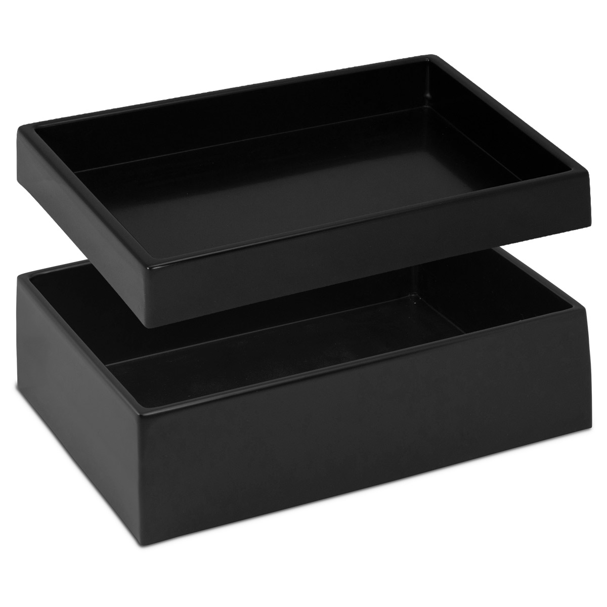 Kleines Tablett, hohe Ausführung, Kunststoff, schwarz, 293 x 220 x 80 mm