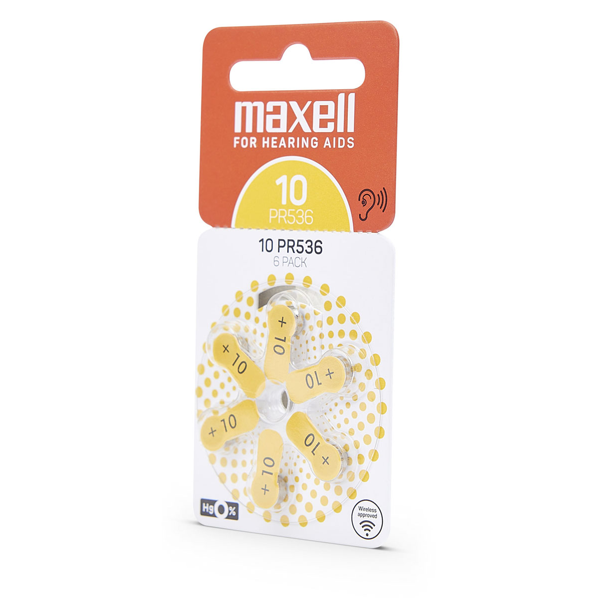 Maxell 6 hoortoestelbatterijen nr. 10, blisterverpakking