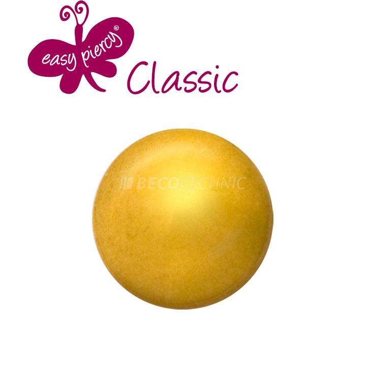 1 Paar Ohrstecker Easy Piercy Classic, vergoldet, Kugel
