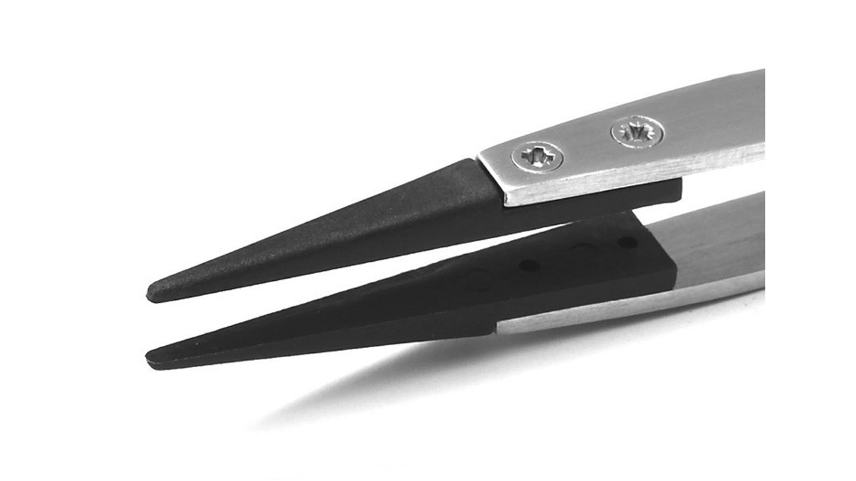 Sipel 1402-SA Tweezers with acid-resistant, antimagnetic handle and quickly interchangeable medium tip