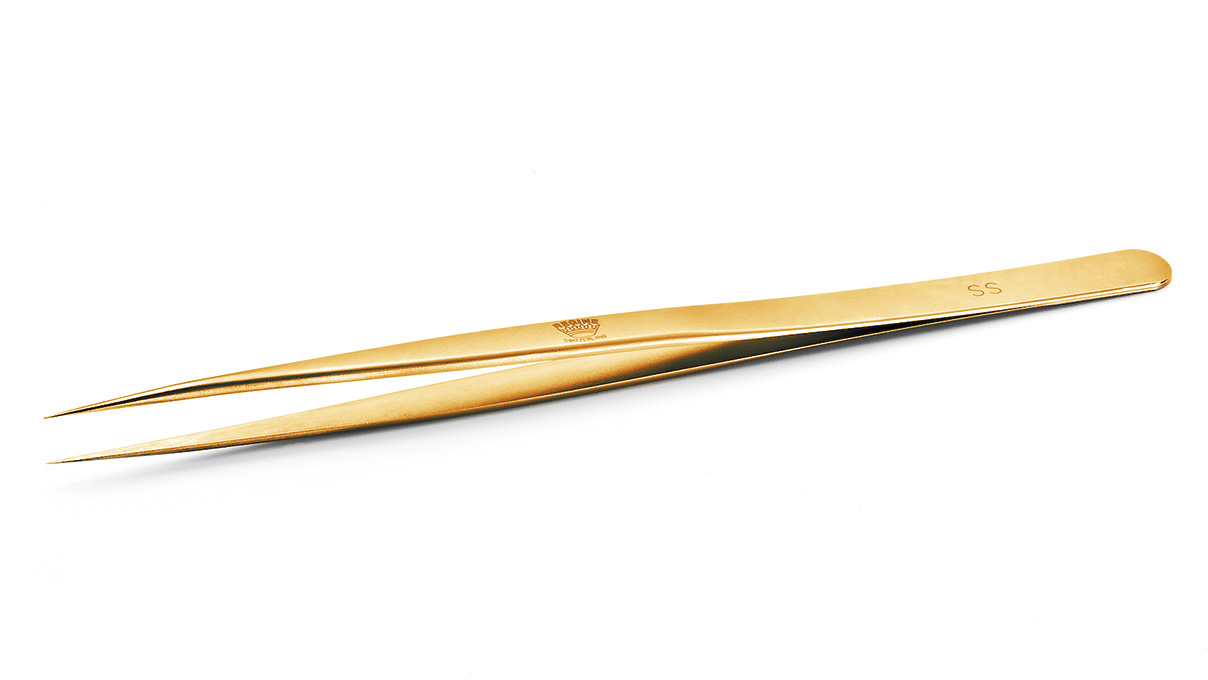 Regine Horlogery Pinzette, Form SS, Messing, BRA, 140 mm