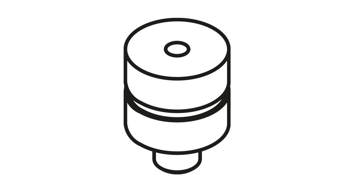 Bergeon 15285-T24 Ambösschen, flach, gebohrt, Ø 9 mm, Innen-Ø 2 mm, Messing