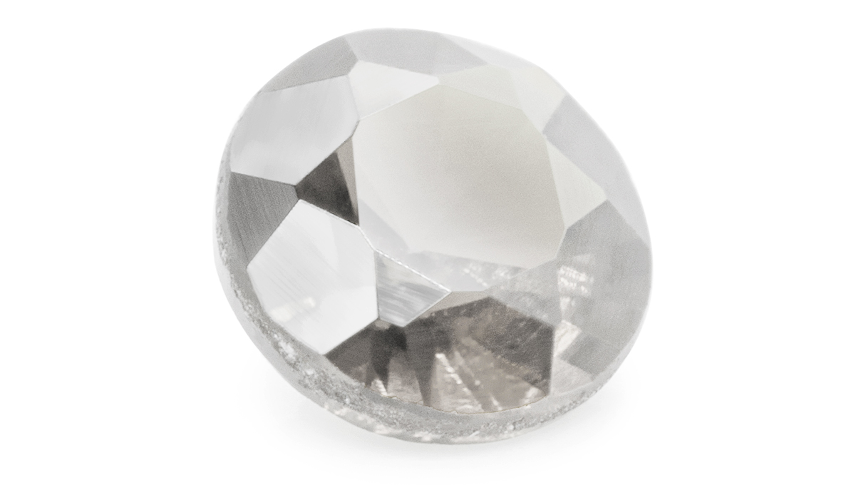 Sapphire, white, round, diamond cut, Ø 3 mm