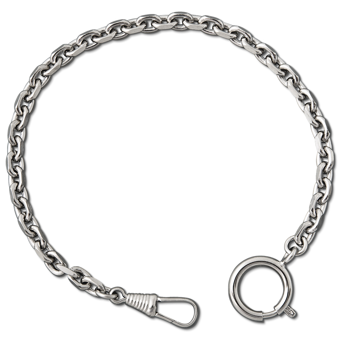Pocket watch chain, anchor chain, Ø 1,7 mm, nickel-plated brass, length 30 cm