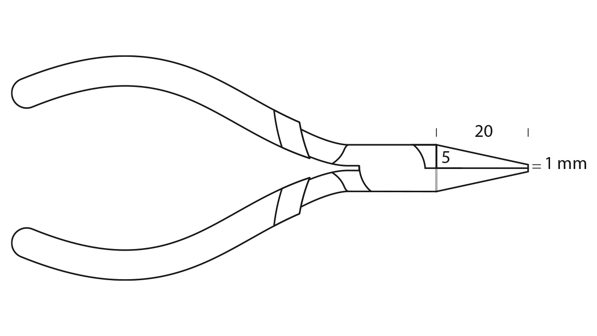 Platte tang, bek zonder snijrand