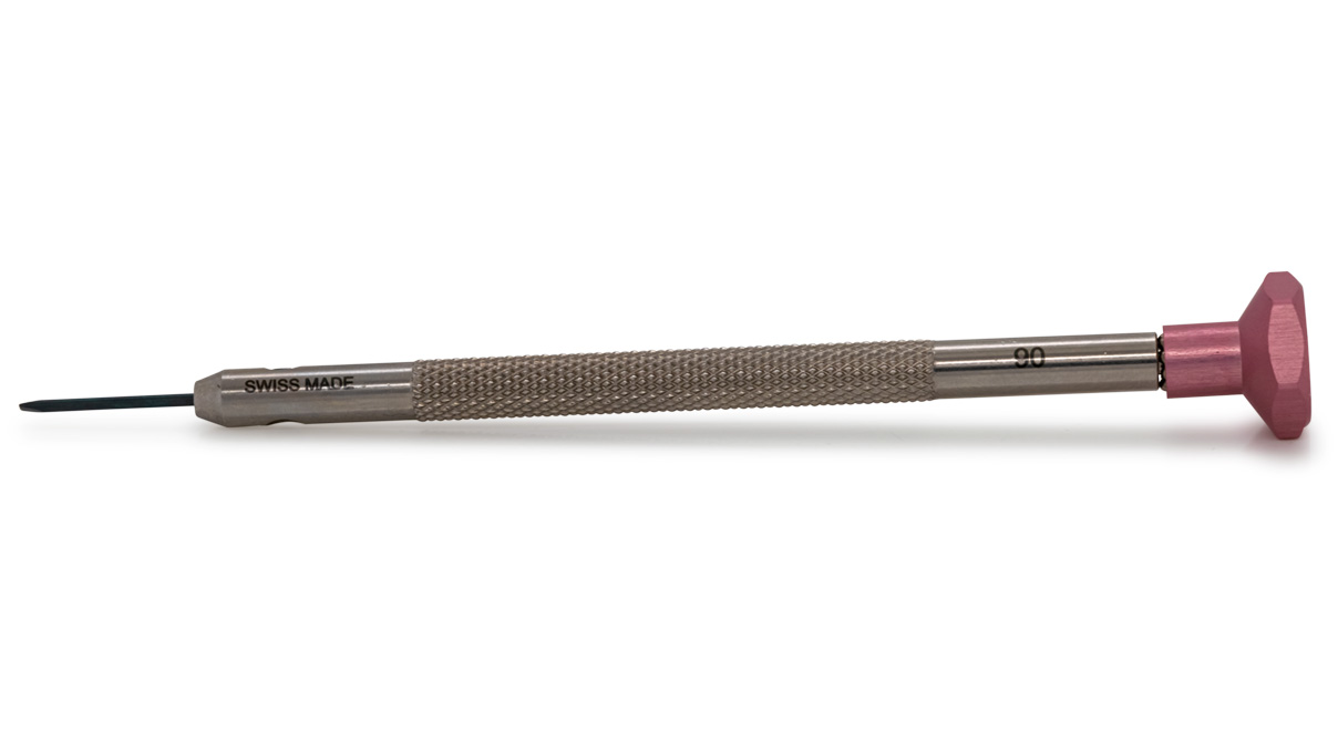 Ergo Screwdriver, Slot (V), 0,9 mm, rose, Stainless steel