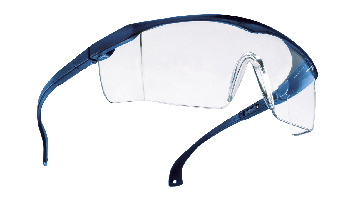 Protection glasses Basic, blue, glass transparent, scratch-proof