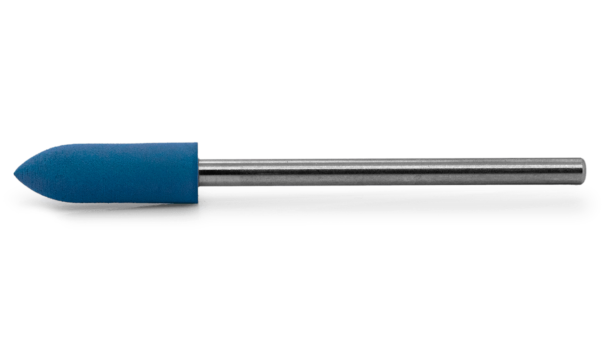Polisher Eveflex, dark blue, torpedo, Ø 5 x 16 mm, hard, grain very coarse, HP-shank