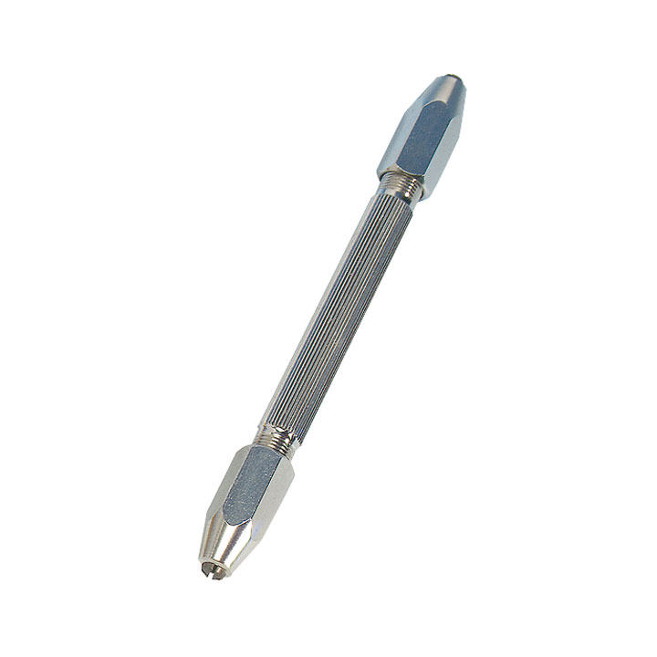 Stiftenklöbchen vernickelt Länge 100 mm, 2 Spannzangen 0-3.2 mm