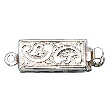 Collierschließe, 925/- Silber rhodiniert, 1-reihig, 6 x 13 mm