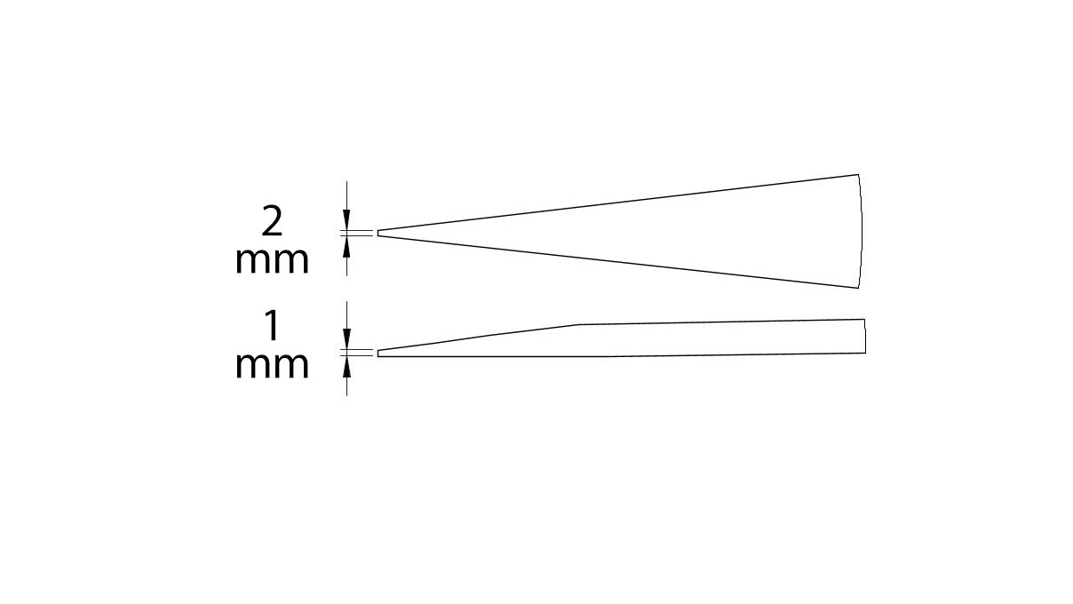 Beco Technic Pinzette, Form 249, Edelstahl, SA, Spitzenmaterial Polyamid (CF), 130 mm