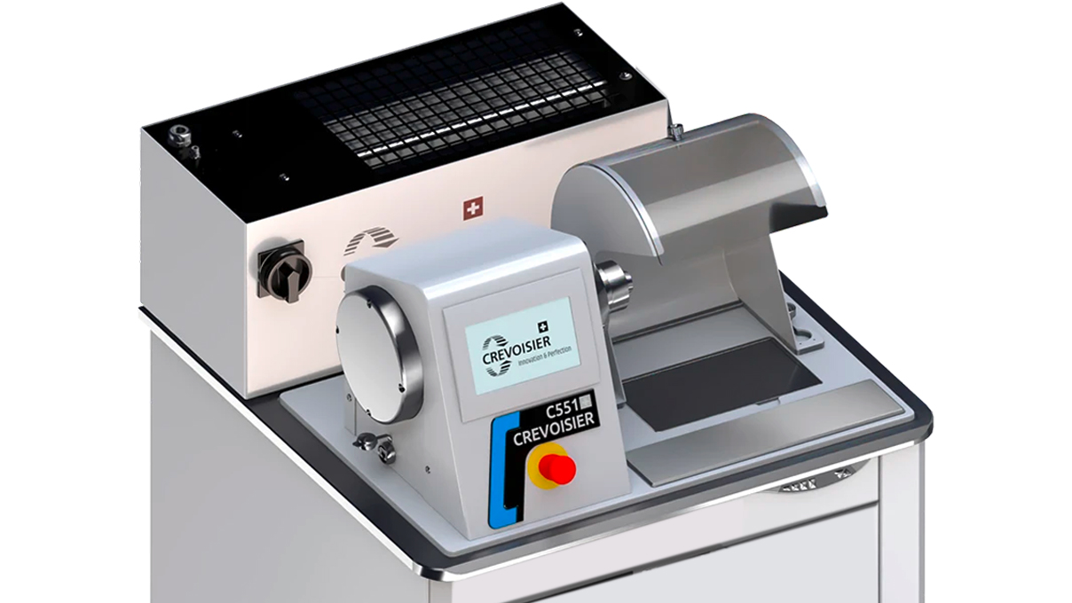 Crevoisier C551 (M12) op SLINE2 Compact, zonder rand, incl. afzuiging, tafelblad leikleurig, voeding onder (400 V)