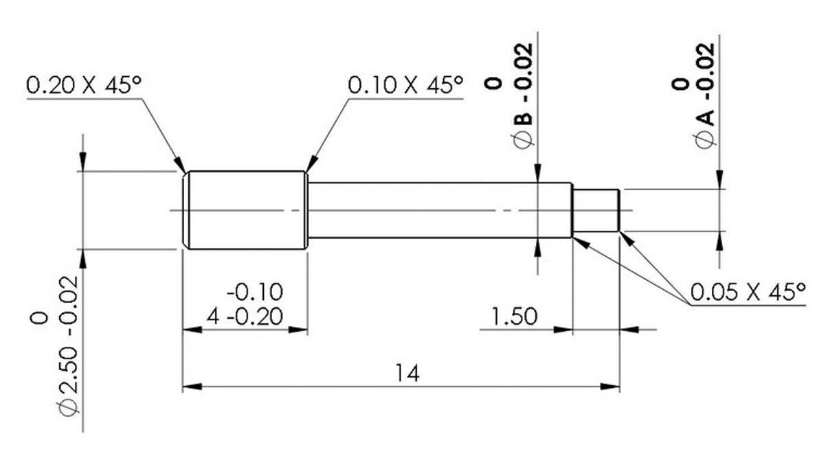 Horia AMF 2000-07 N° 2 Einsatz zum Ausstoßen von Tuben, Ø A 0,92 | Ø B 1,45 mm
