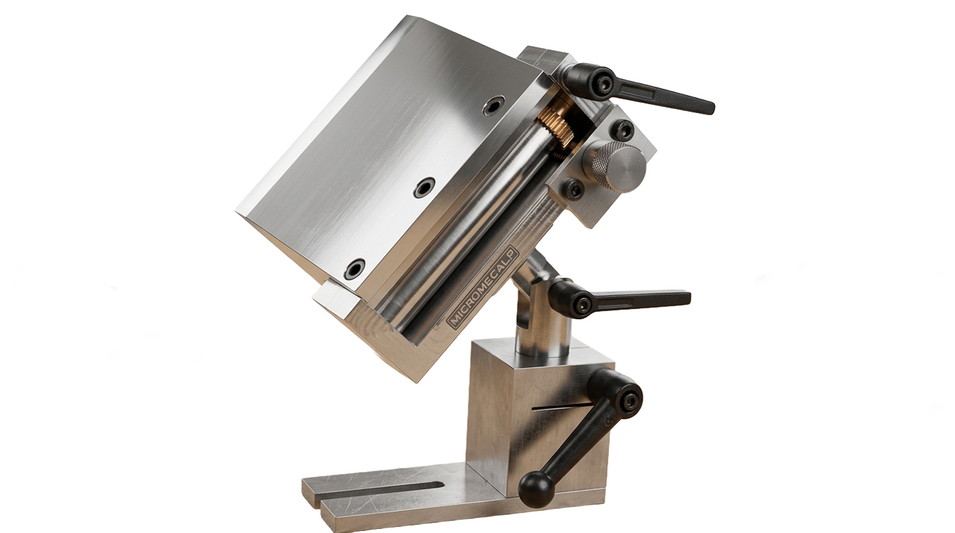 Micromecalp T120-S Lapidiertisch mit niedrigem Fuß, Auflagefläche 120 x 110 mm, Aluminium