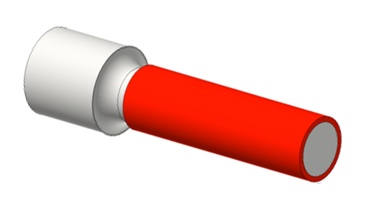 Glatte Gummirolle Ø 30 (M8), Shore 50, rot, für Crevoisier Maschinen