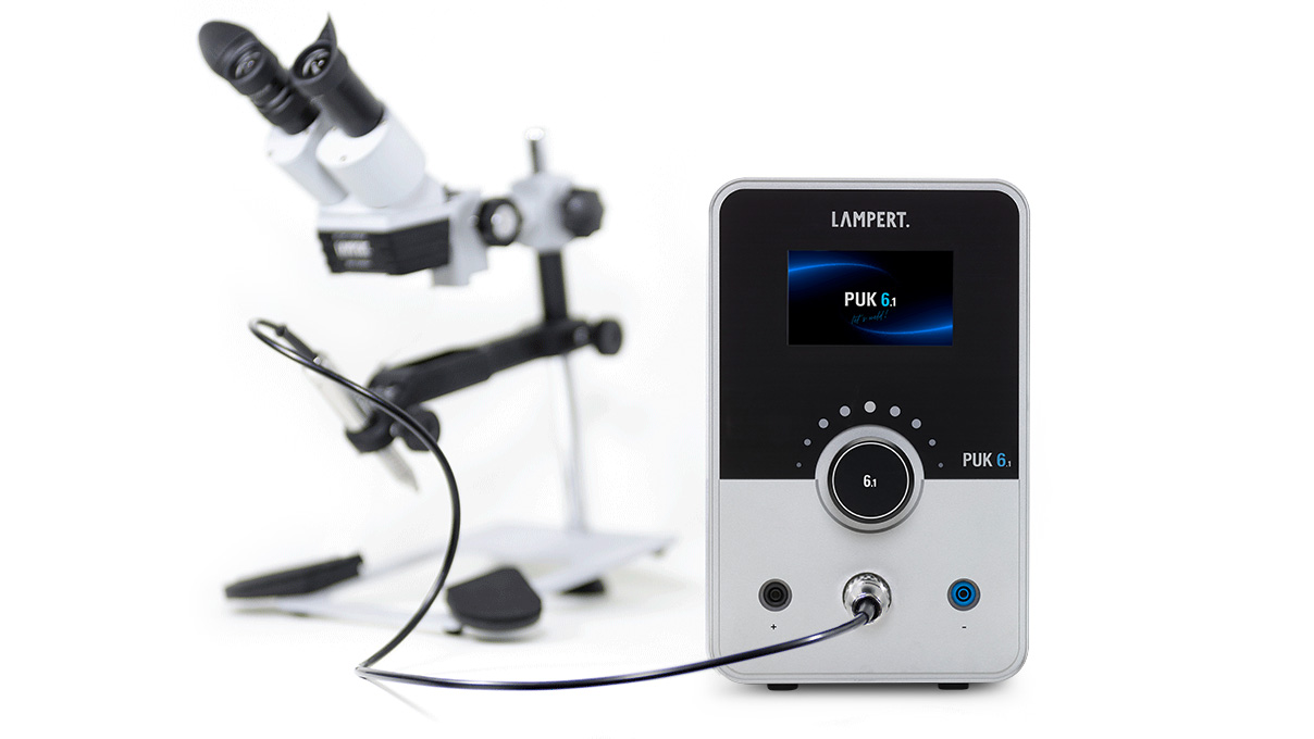 Lampert puntlasser PUK 6.1 met lasmicroscoop SM 6 en handstuk
