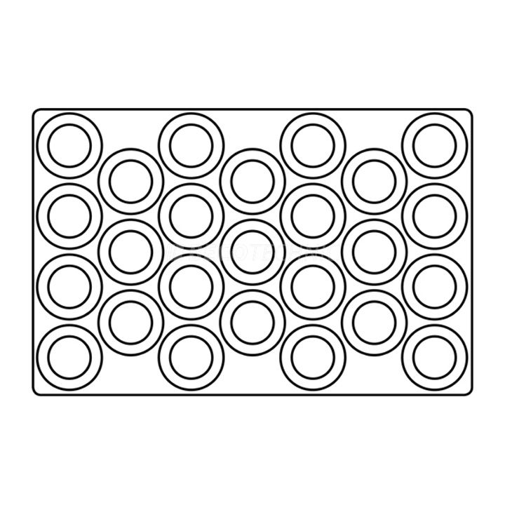 Cavity tray, plastic, 25 cavities Ø 31 x 5 mm
