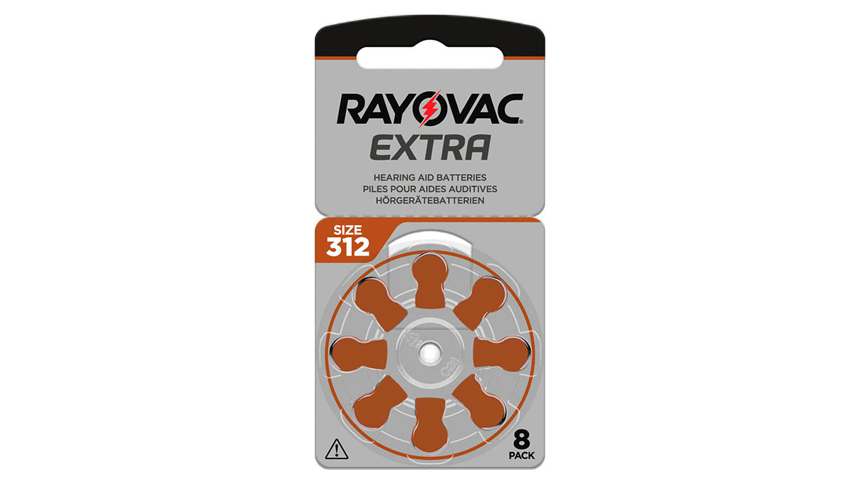 Rayovac Extra, 8 hearing aid batteries No. 312 (Sound Fusion Technology), blister