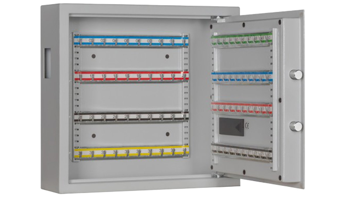 Schlüsselschrank SLE 80 mit Elektronikschloss und Einwurfschacht, 80 Haken