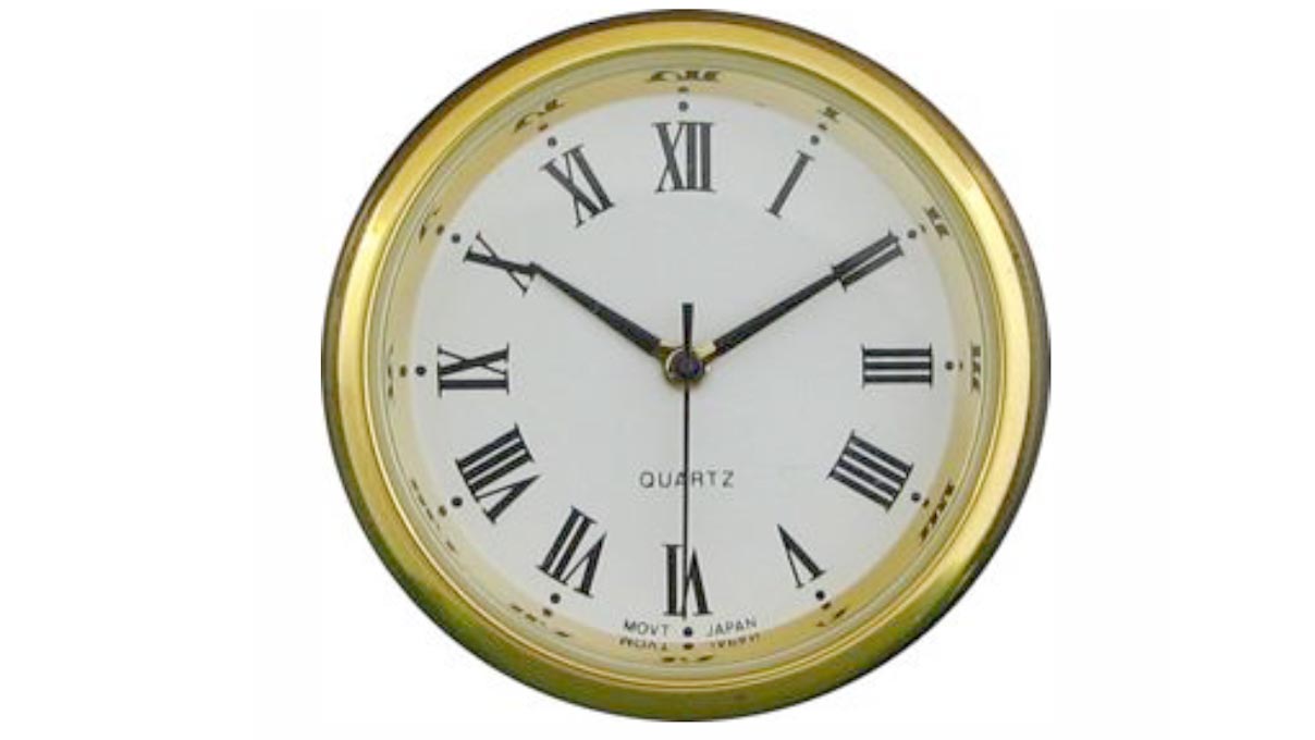 Insert movement, quartz roman 103 mm, mounting dimensions 56-63 x 18 mm