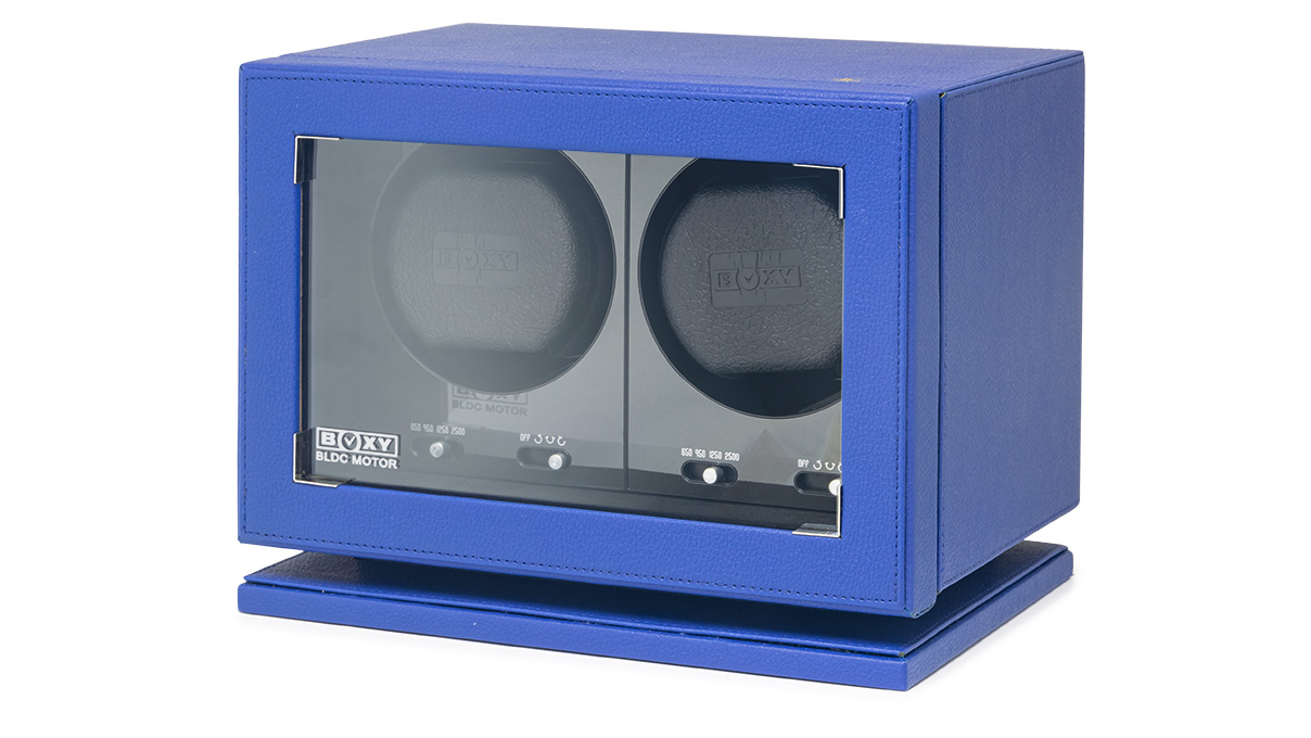 BLDC-B02 watch winder for 2 watches, dark blue