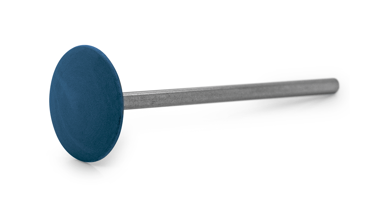 Polisher Eveflex, dark blue, lens, Ø 14,5 x 2,5 mm, hard, grain very coarse, HP-shank