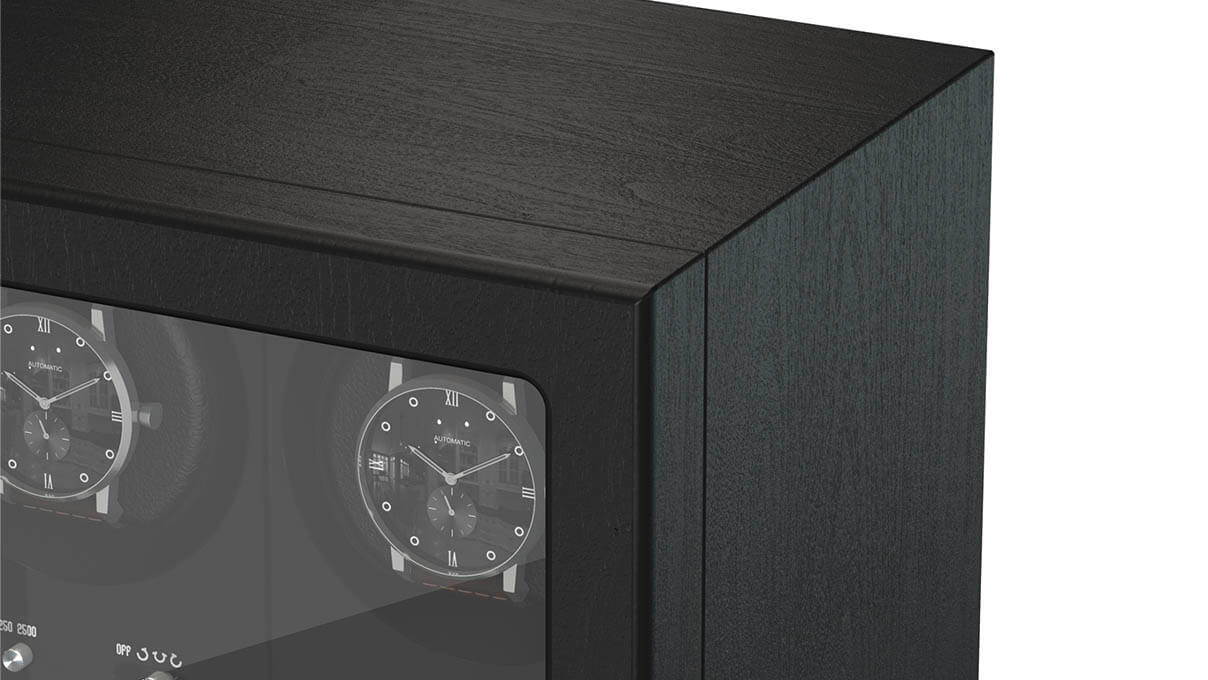 Boxy BLDC watch winder for 2 watches, black