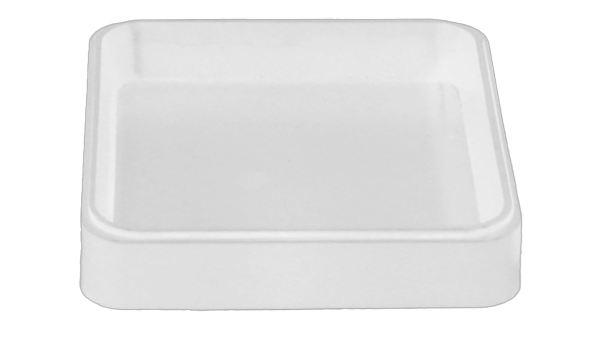 Bergeon 2379 CBLA, Square tray made of synthetic material, white, 70 x 70 x 13 mm