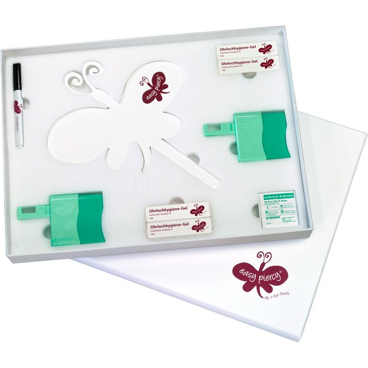 Easy Piercy StepByStep-Box inkl. 2 Instrumente, 1 Spiegel und Hygienezubehör