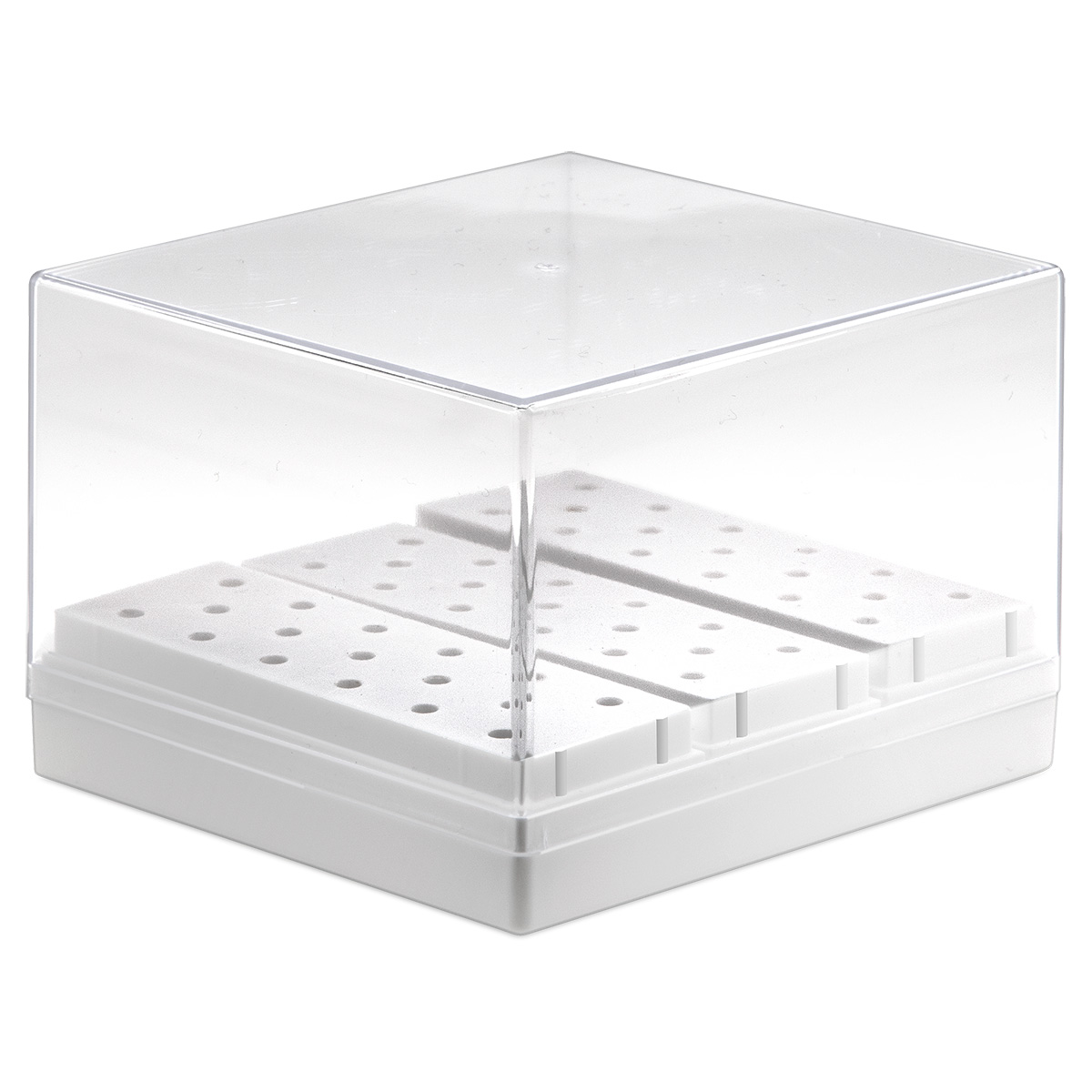 Ständer für Werkzeuge mit Schaft Ø 2,35 mm, 51 Loch, mit Deckel, Kunststoff