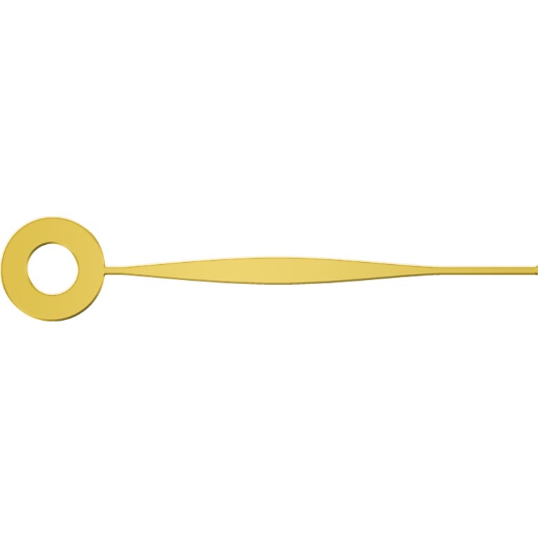 Manecilla de minuto, forma de lanza, amarilla, agujero Ø 0,7 mm, longitud 6 mm