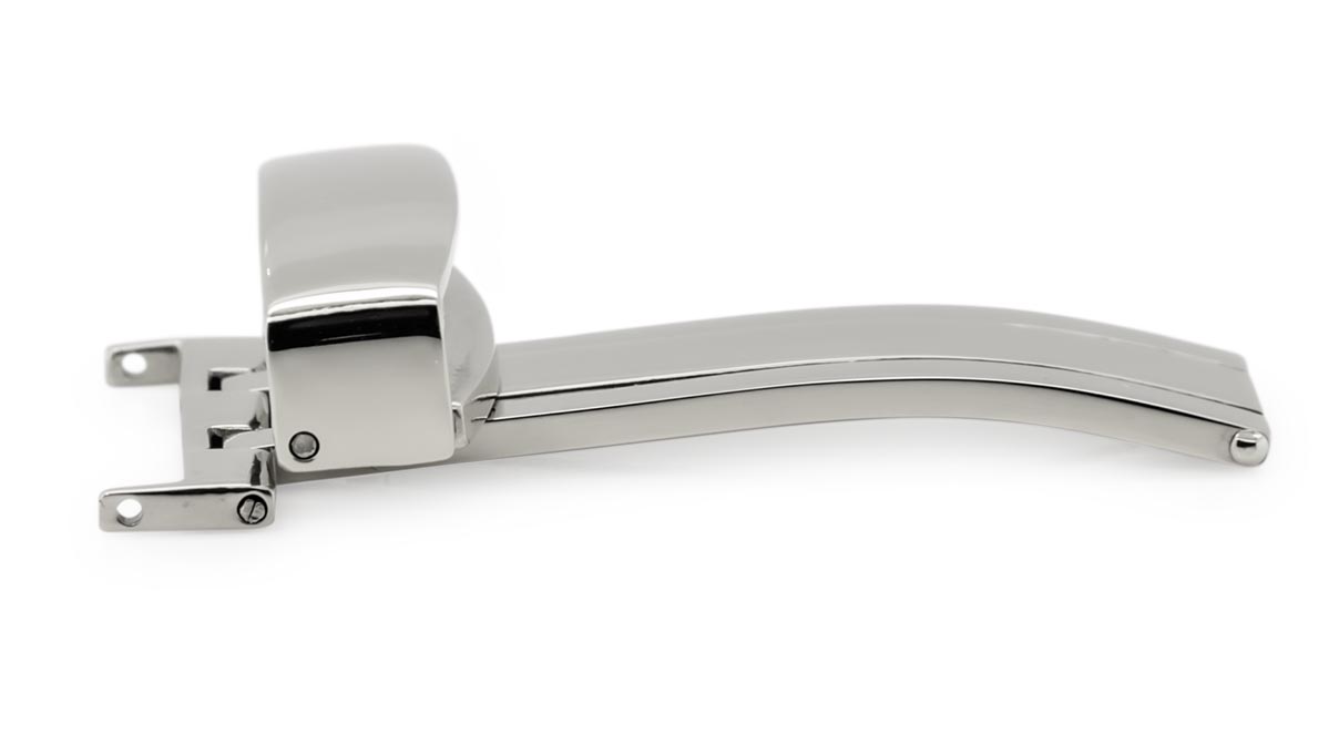 Folding clasps for leather straps, stainless steel, 20 mm