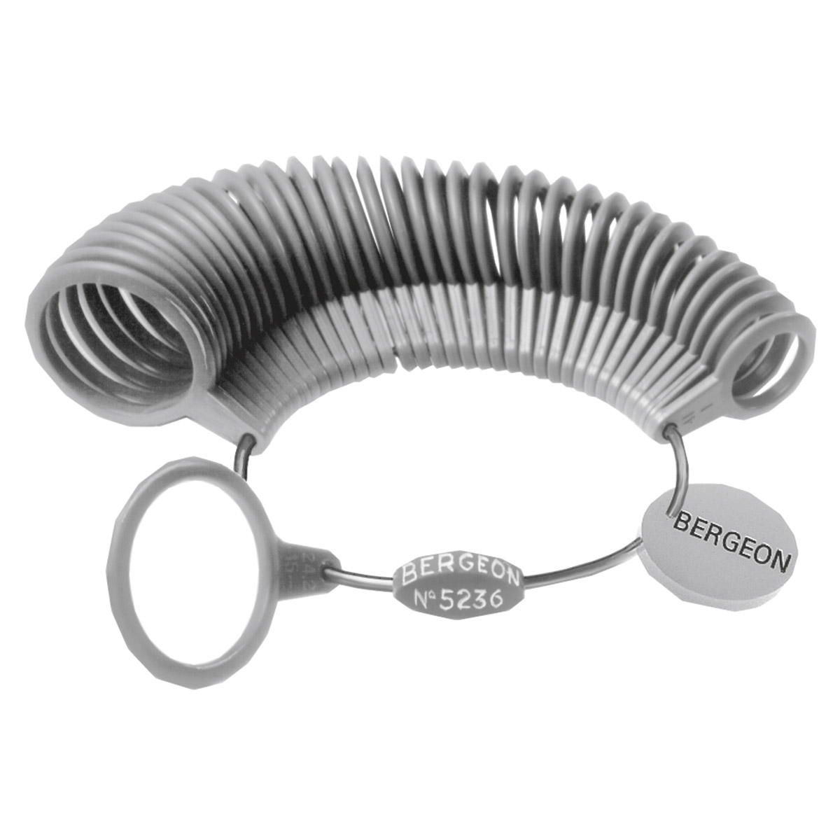 Bergeon 5236 ring gauge, plastic, gray, 41 - 76 mm