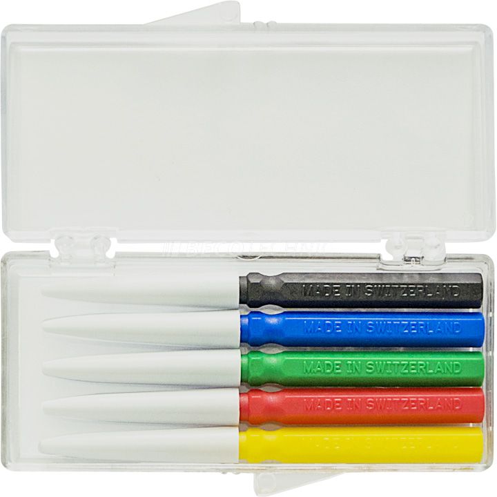 Bergeon 30102 Set of 5 oilers extra fine to extra large in a plastic box