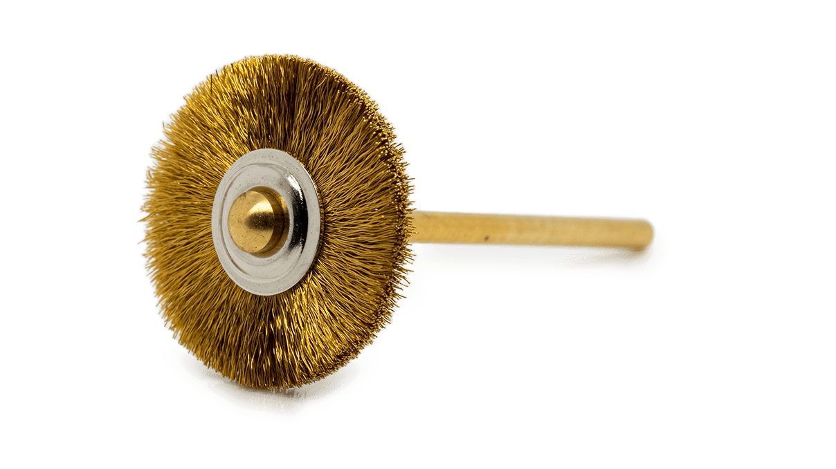 Wire brush, brass, Ø 21 mm, wire Ø 0,08 mm, HP shaft