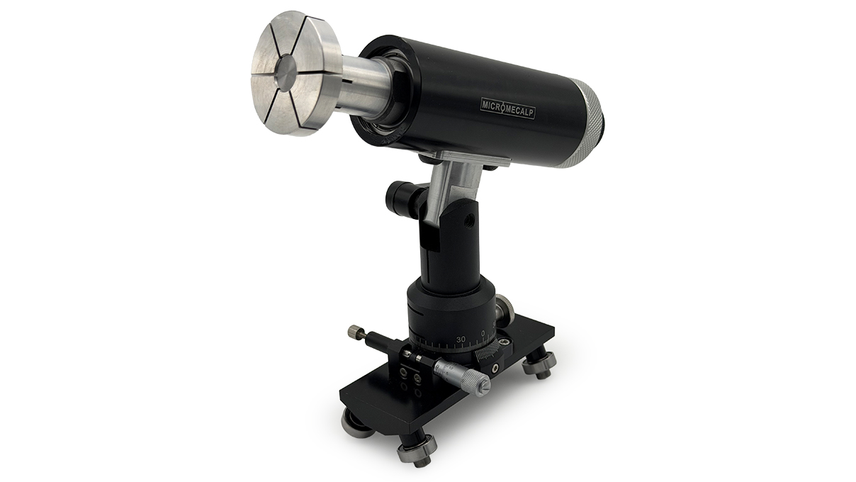 Micromecalp Lapino  Lapping trolley with micrometric adjustment and three standard collet chucks (Ø 40
mm, individually sizeable), M14x100 nozzle for fitting chucks