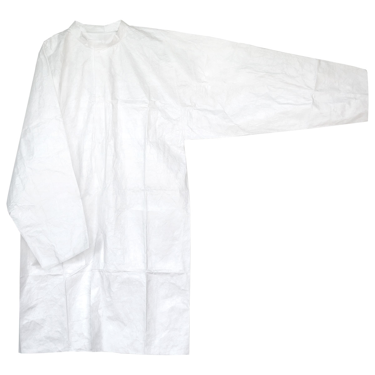 Disposable coat, white, XXL, breathable, with press studs