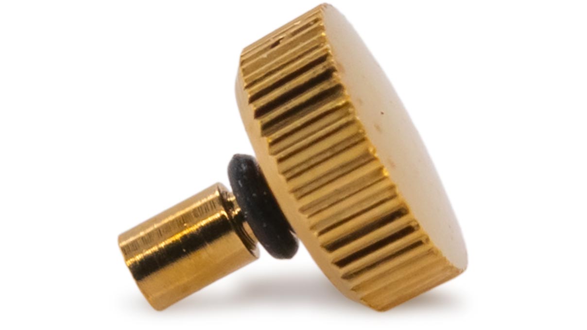 Wasserdichte Krone, Japanische Form, Edelstahl, Gelb, Kopf Ø 3 mm, Gewinde Ø 0,6 mm