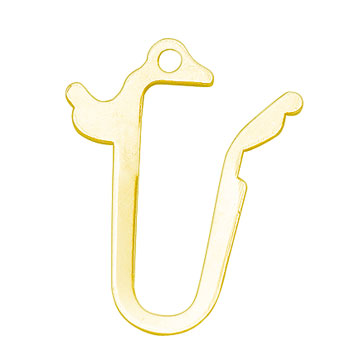 Hakenschnäpper, 1-reihig, 17 x 13 mm, Metall, vergoldet, poliert