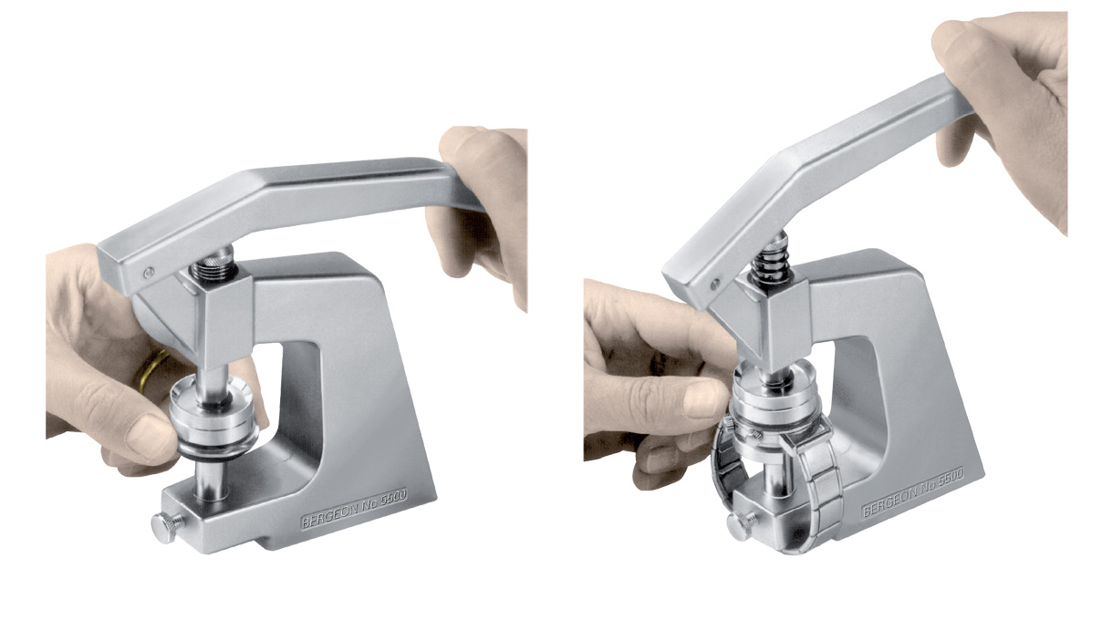 Bergeon 5500 Pressstock für unzerbrechlicher Gläser, mit oder ohne Spannring Bergeon 5500-A Kompletter Presstock zum Einsetzen von Gläsern