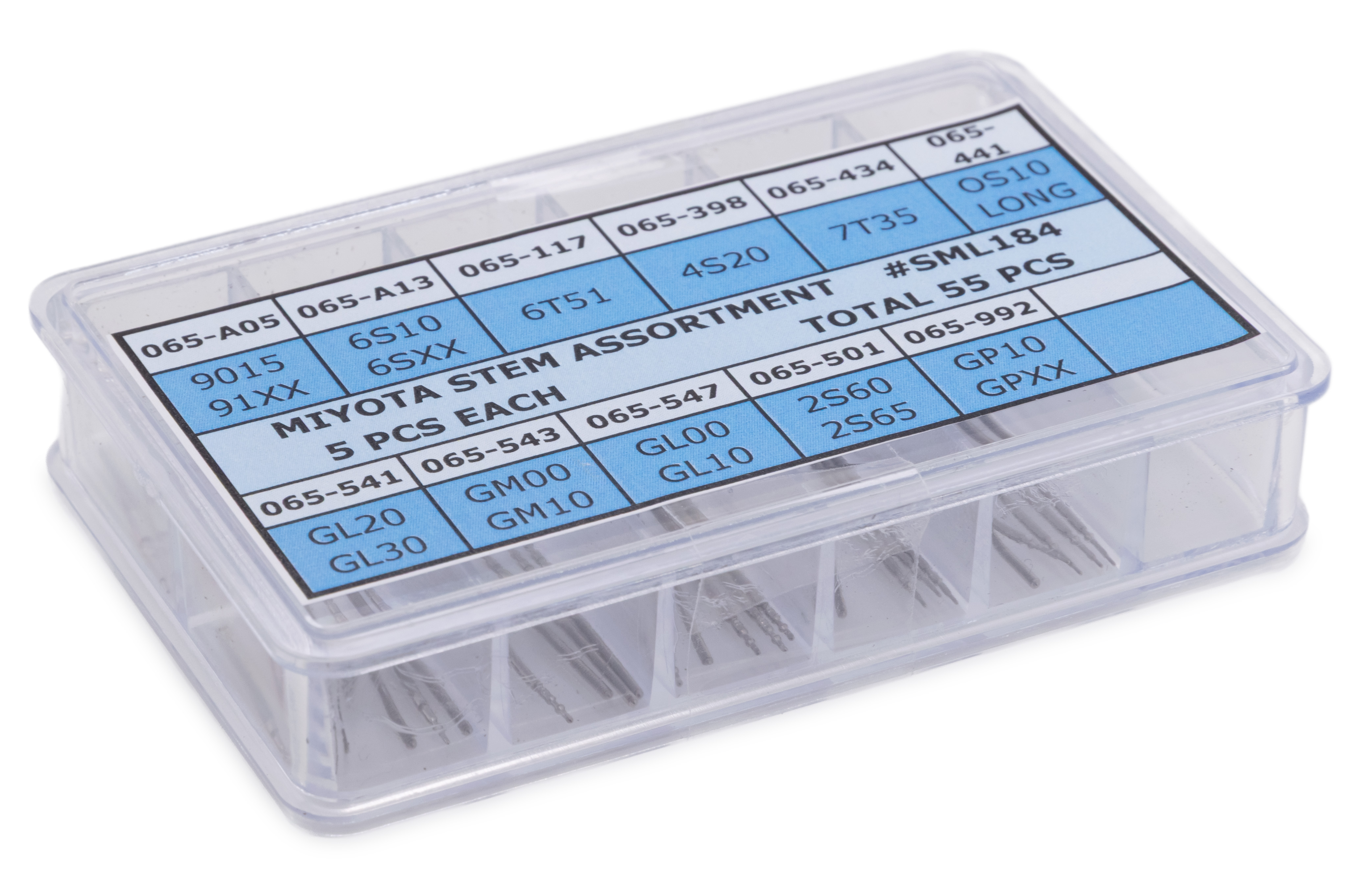 Assortiment van wikkelassen Citizen-Miyota, 5 stuks per type, 55 stuks