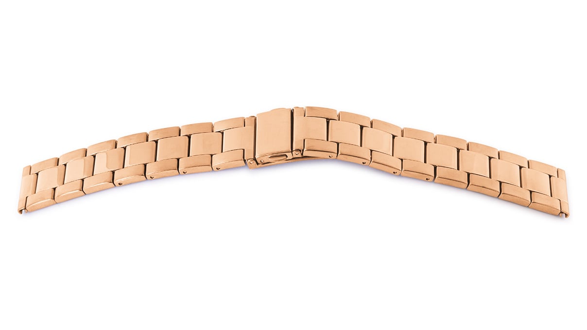 Uhrband Elegance, Edelstahl, PVD rosé, Breite 18 mm, Anstoß 18 mm, Länge 170 mm