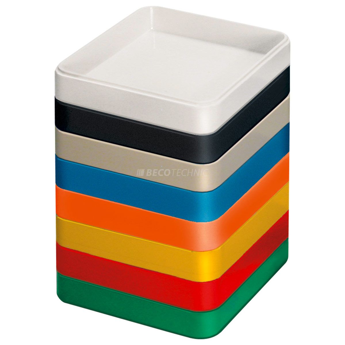 Bergeon 2379 CB, Square tray made of synthetic material, acid-resistant, blue, 70 x 70 x 13 mm