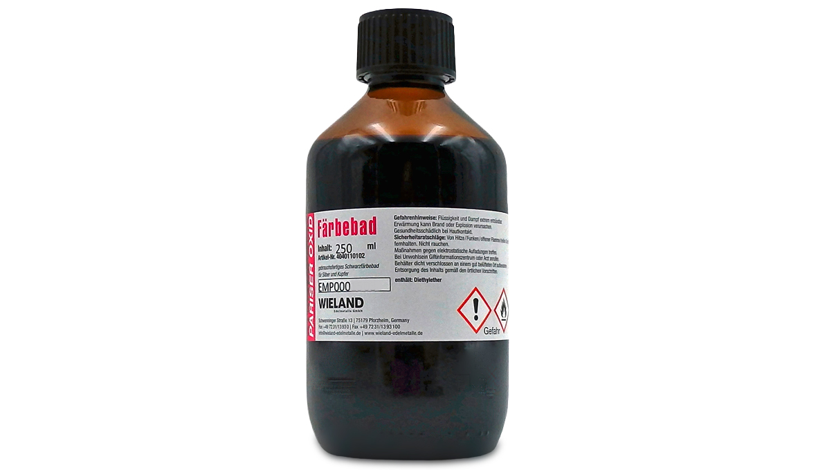 Parijse oxide, kleurbad voor zilver en koper, bevat palladium, gebruiksklaar, 250 ml